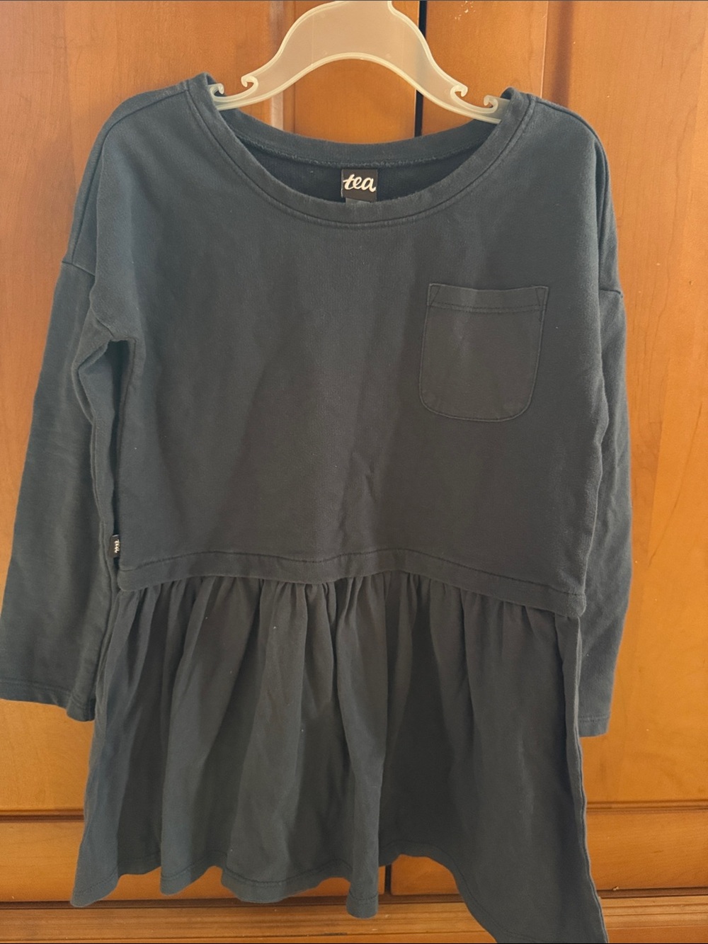 Tea Collection Navy Long-Sleeve Knit Pocket Dress